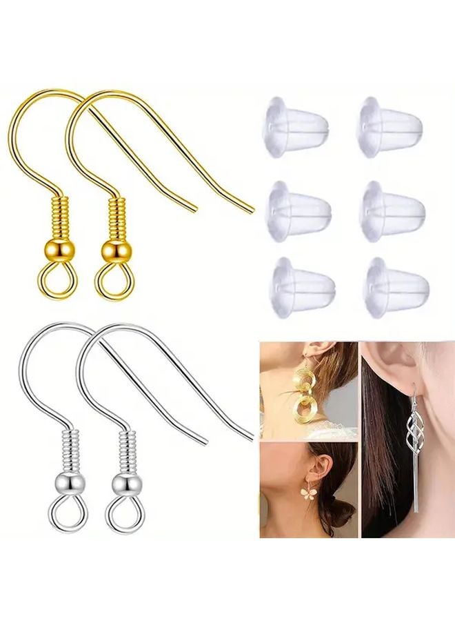 Steel Color 20 Sets Transparent Ear Plugs And Basic Ear Hooks For DIY Jewelry Making - Image 1